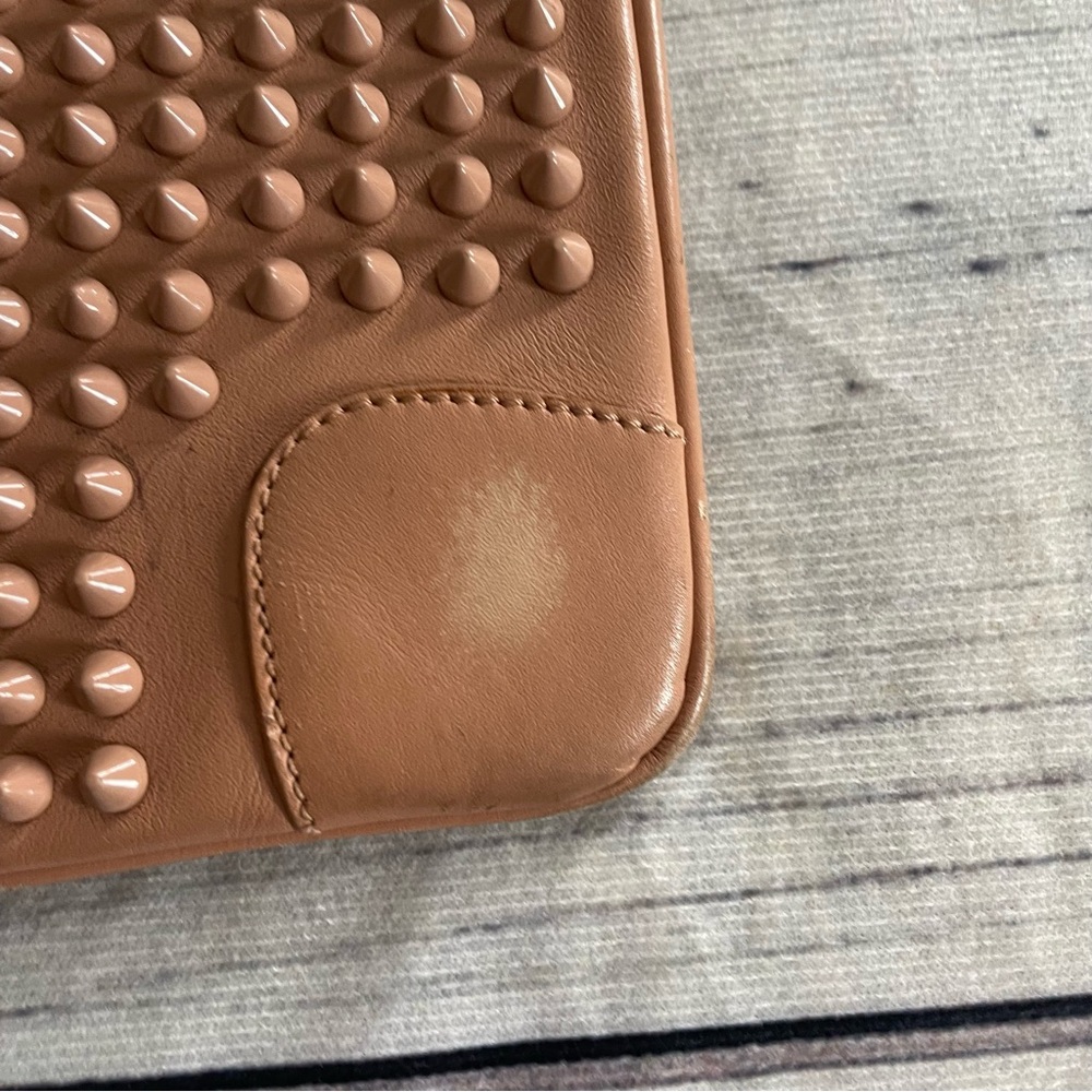 Christian Louboutin spiked clutch/ purse peach - Picture 8 of 15